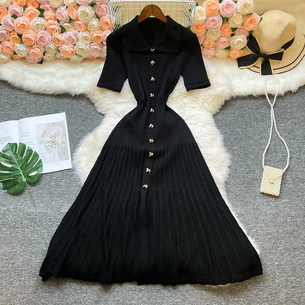 The Vivienne Button-Front Knit Maxi Dress | Lavishly Me