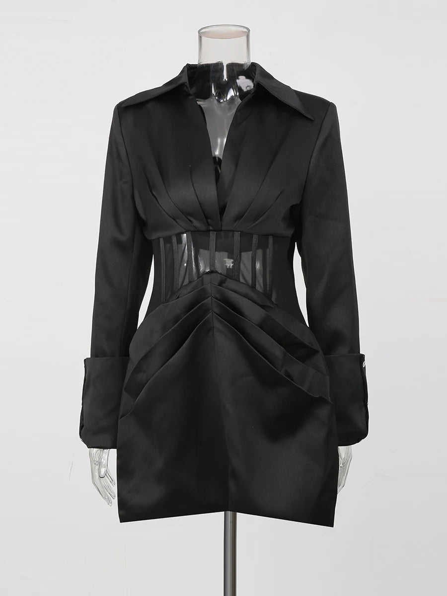The Noir Mesh Mini Dress
