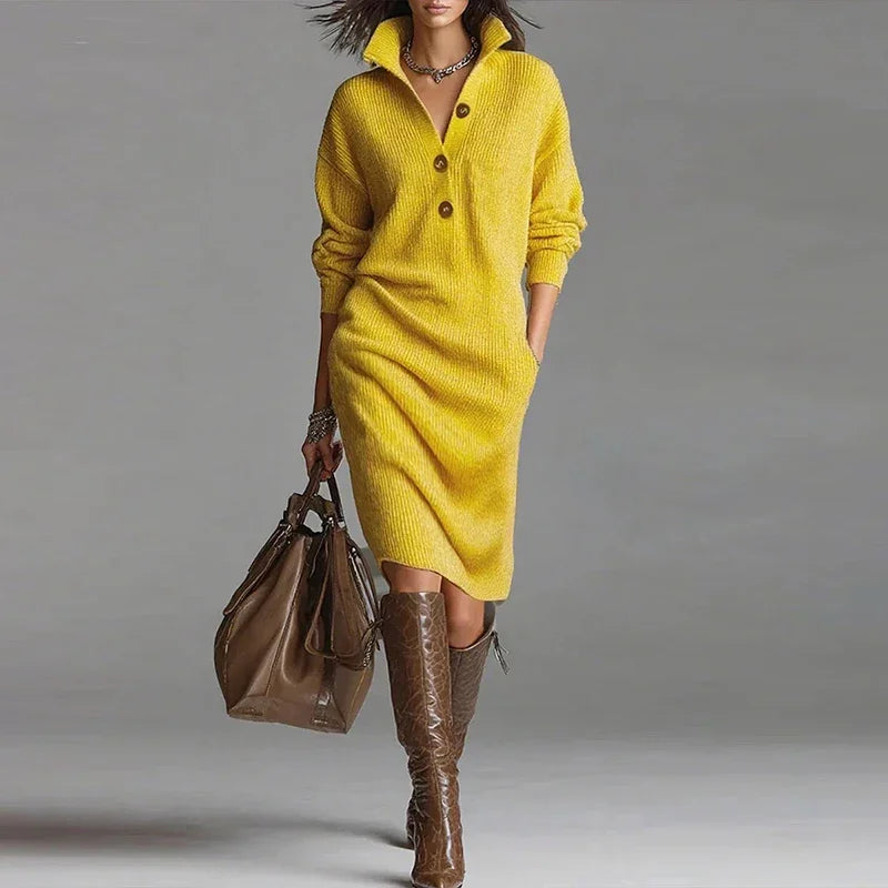 The Aspen Straight Knit Midi Dress from the Boss Energy at Lavishly Me
