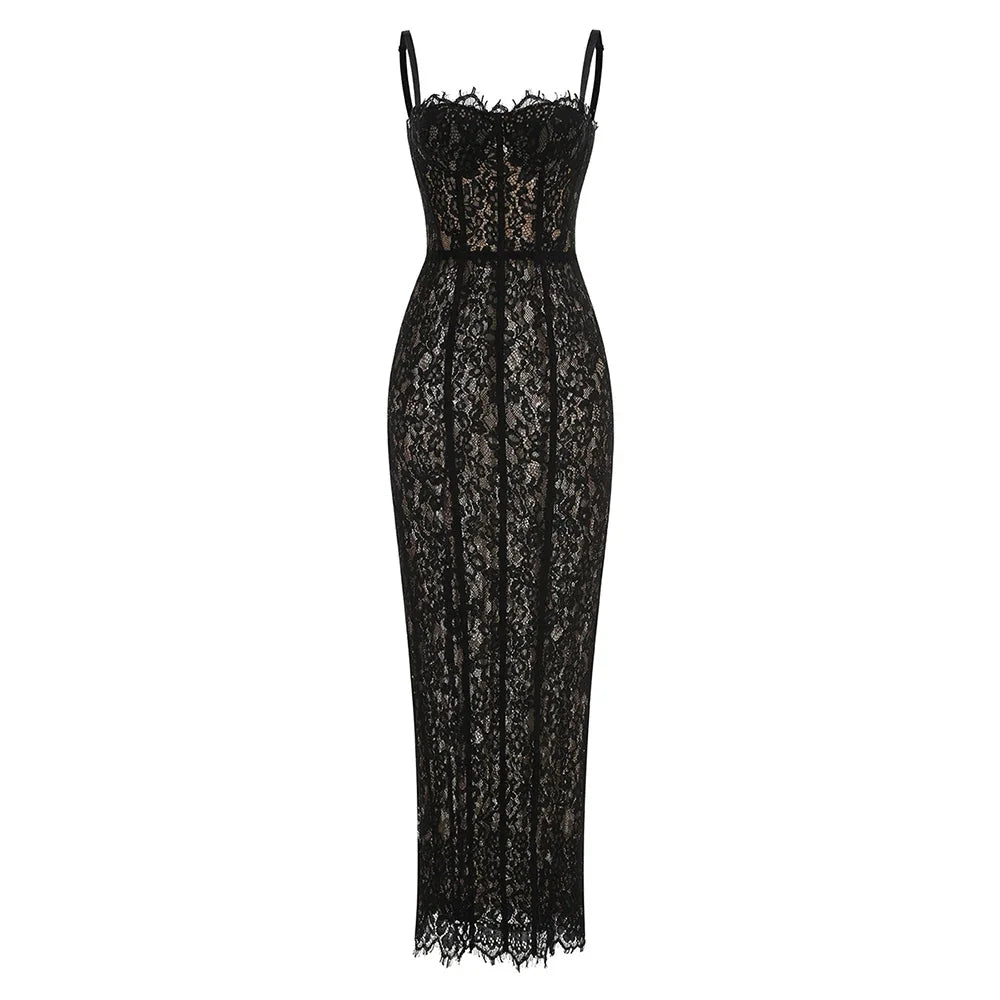 The Midnight Lace Gown