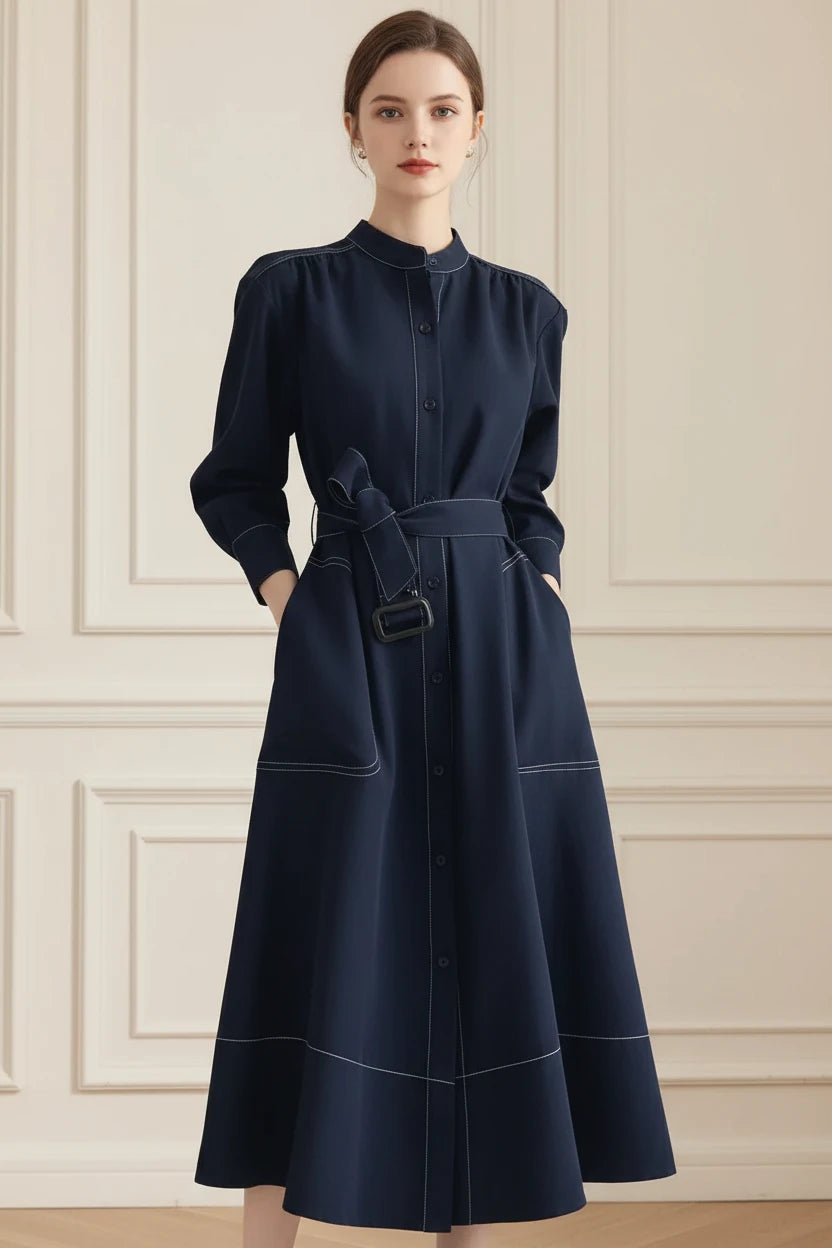 The Wren Belted Shirt Midi Dress | Lavishly Me