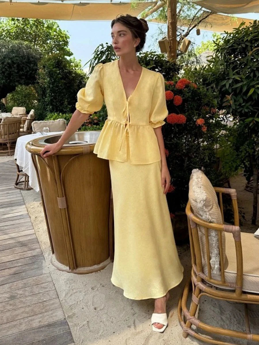 The Savannah Cotton Skirt Set