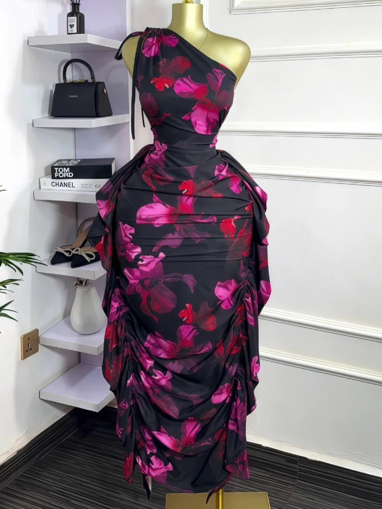 The Azalea One-Shoulder Floral Maxi Dress | Lavishly Me