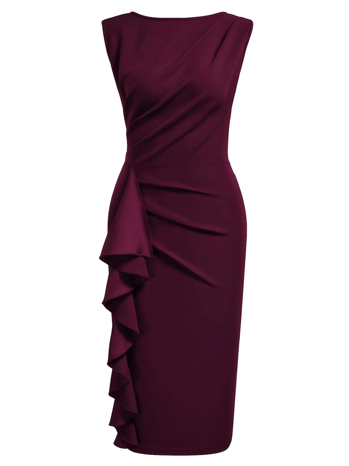 The Vivienne Ruffle Pencil Dress from the Boss Energy at Lavishly Me