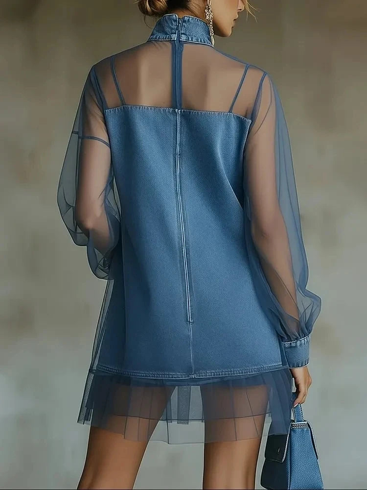 The Midnight Tulle Denim Dress