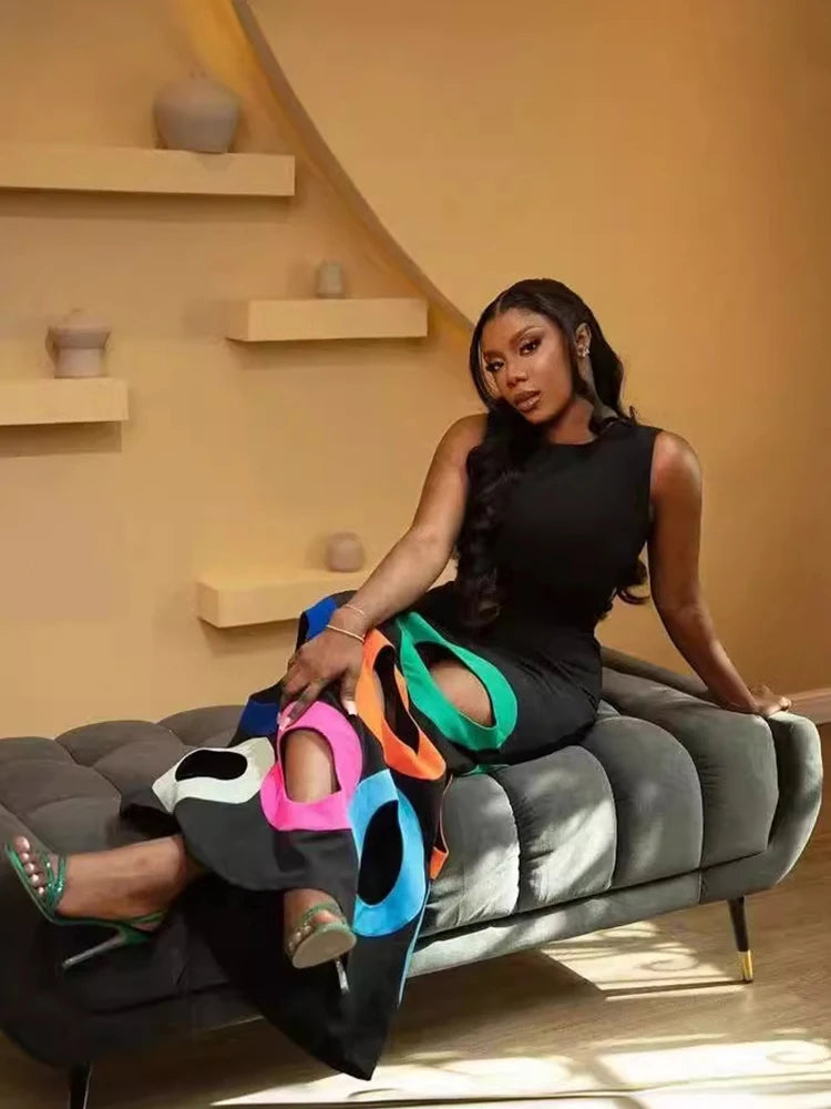 The Bria Cutout O-Neck Maxi Dress