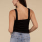 Ribbed Bra Padded V-Neck Tank Top
