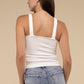 Ribbed Bra Padded V-Neck Tank Top