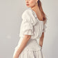 Puff Sleeve Smocked Waist Romper