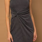 Sleeveless Twist Wrap Rib Midi Dress