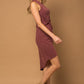 Sleeveless Twist Wrap Rib Midi Dress