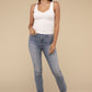 Ribbed Bra Padded V-Neck Tank Top