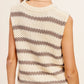 Chunky Stripe Sleeveless Sweater Top