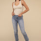 Ribbed Bra Padded V-Neck Tank Top