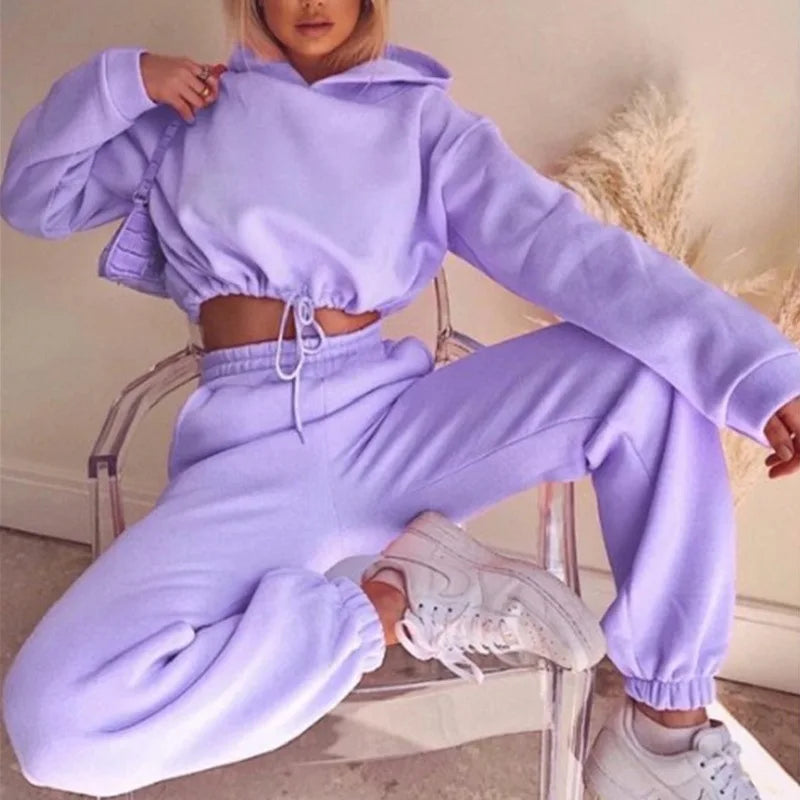 The Cloud Nine Oversized Hoodie Jogger Set hooded two-piece jogging suit from Lavishly Me