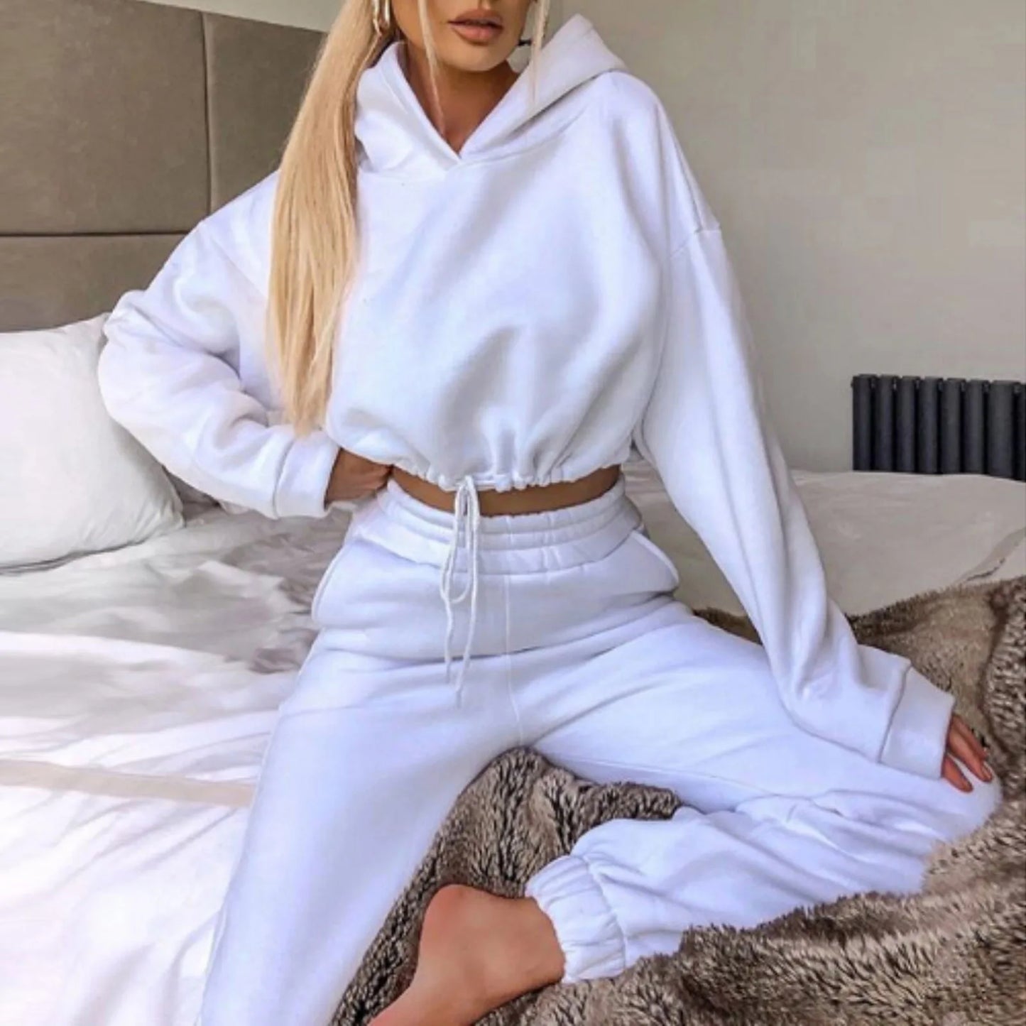 The Cloud Nine Oversized Hoodie Jogger Set hooded two-piece jogging suit from Lavishly Me