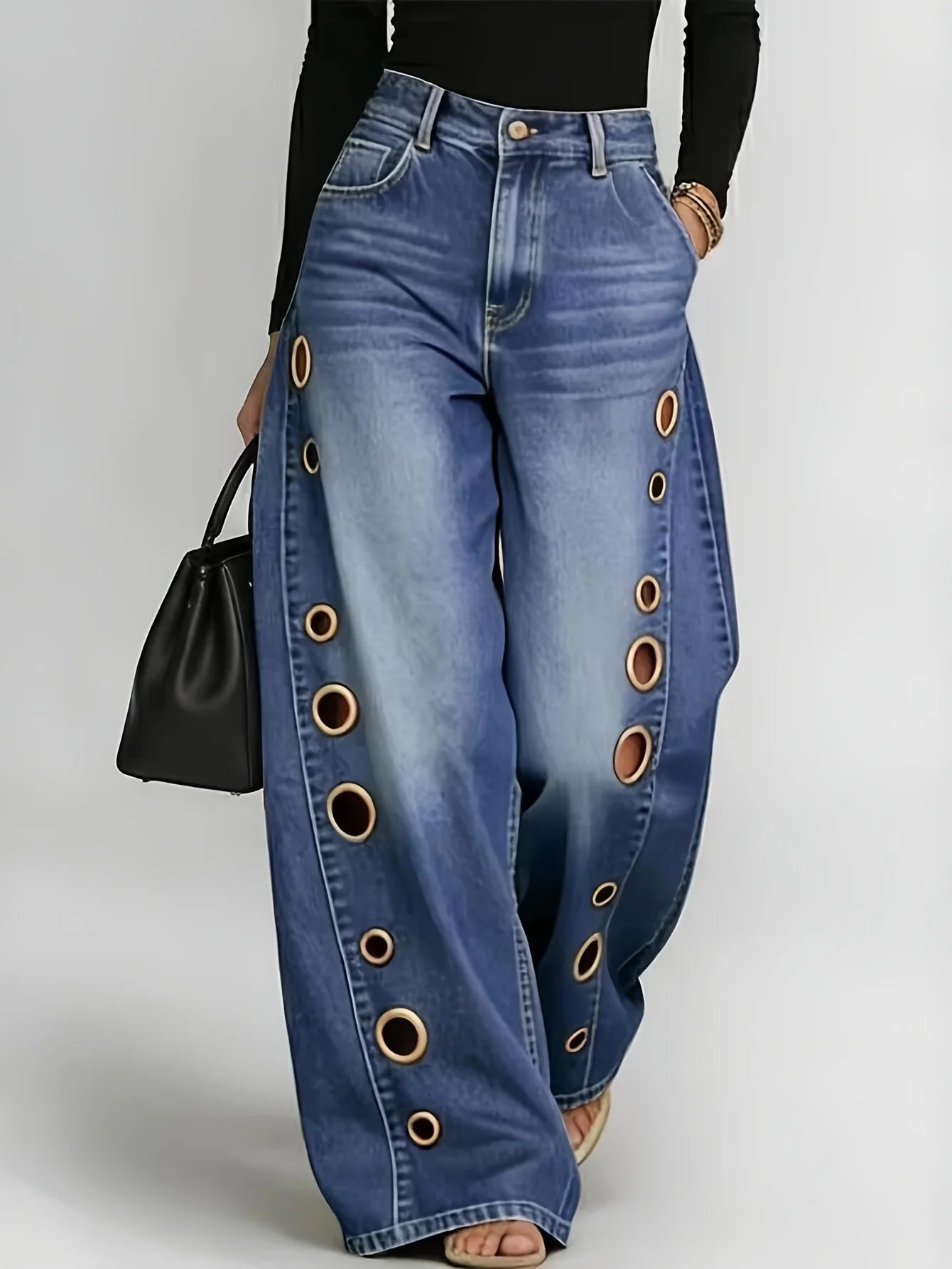 The Eyelet Rebel Wide-Leg Jeans from the Denim Edit at Lavishly Me