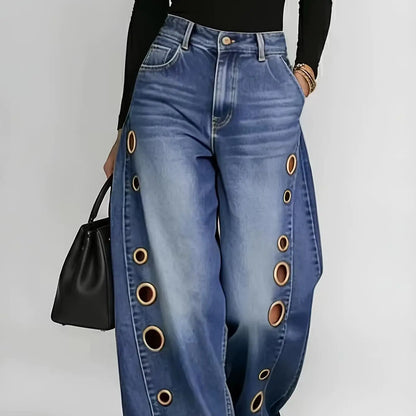 The Eyelet Rebel Wide-Leg Jeans