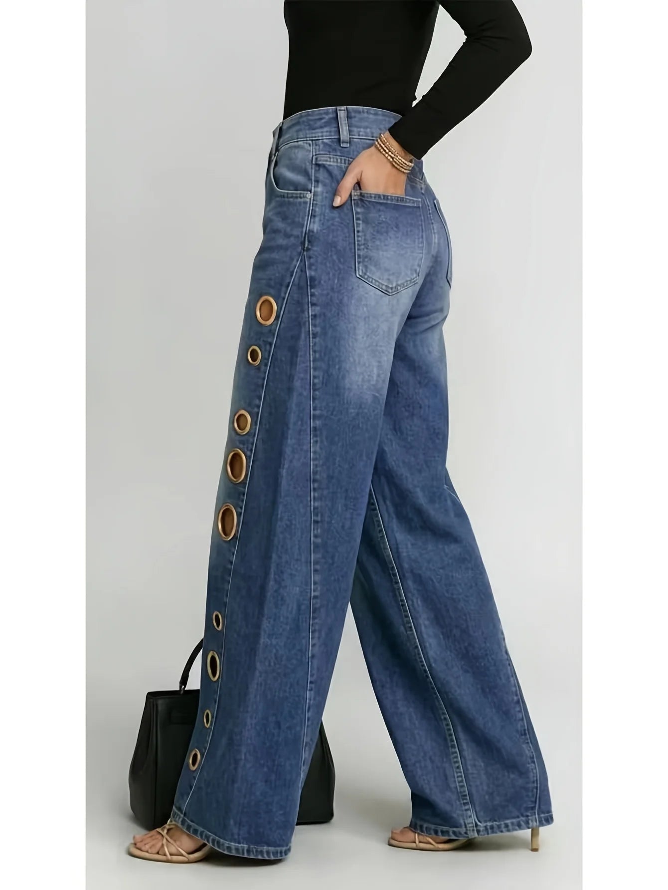 The Eyelet Rebel Wide-Leg Jeans