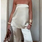 The Champagne Satin Pant Set