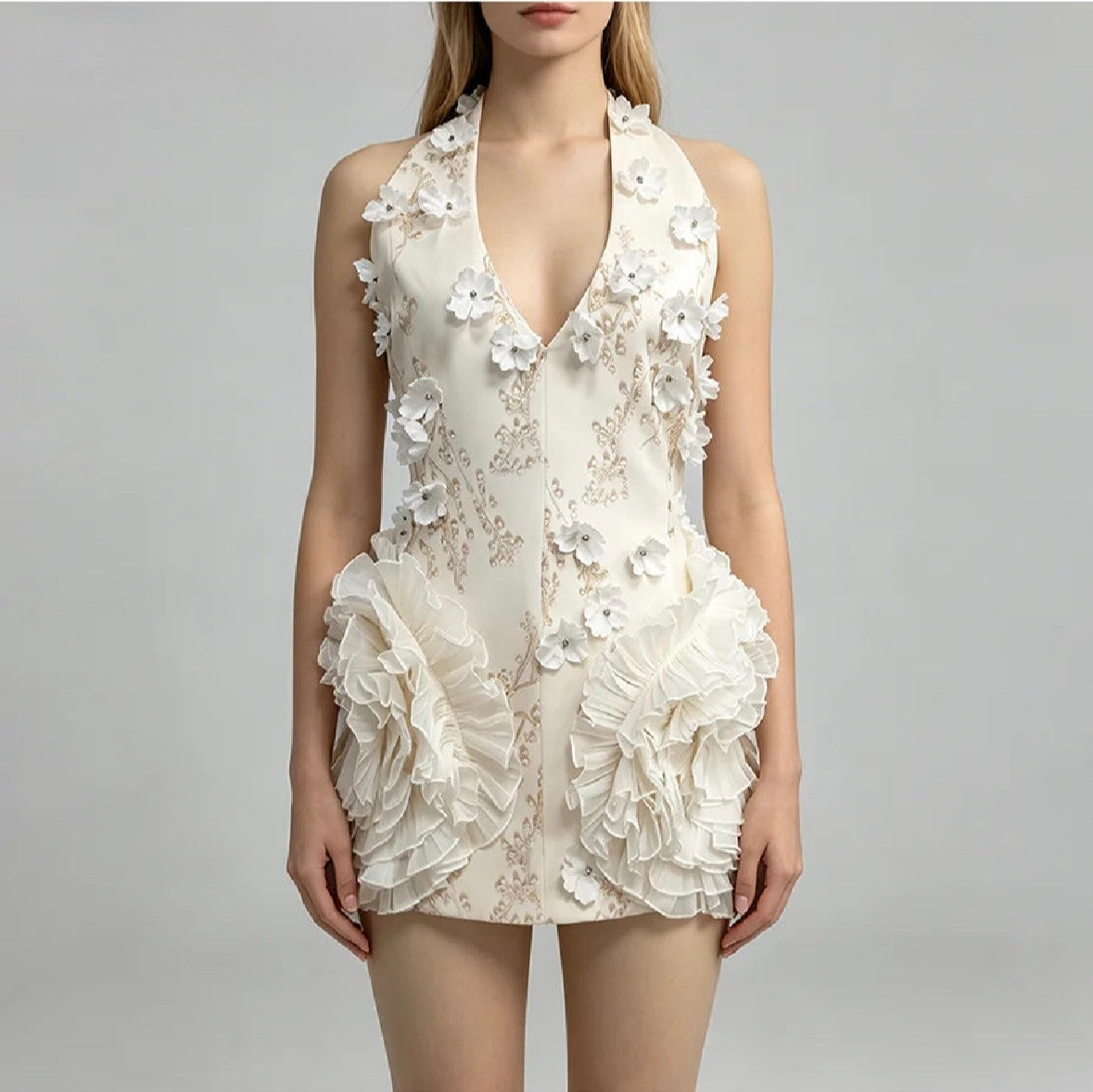 The Isla Floral Halter Dress