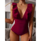 Sexy Ruffle Swimwear One Piece Swimsuit