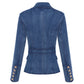 Double Breasted Denim Blazer Jacket Outer Coat