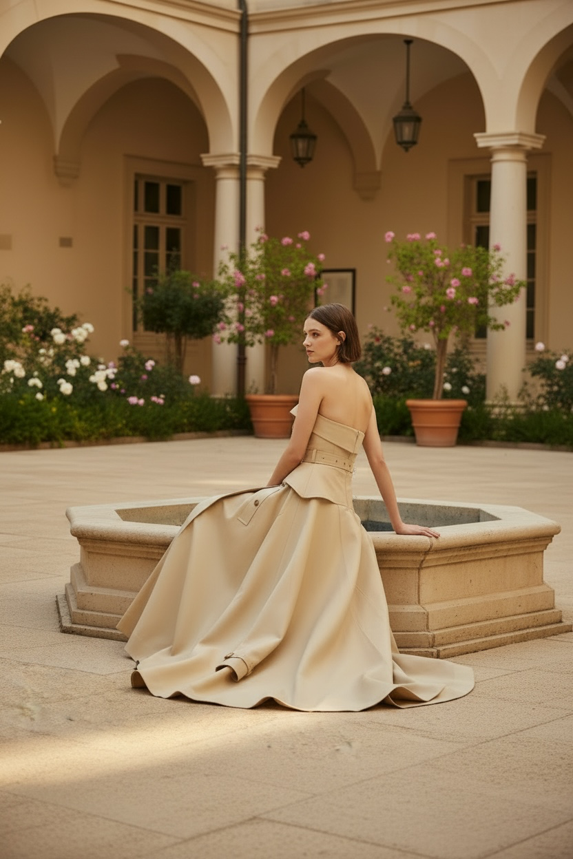 The Belmont Strapless Midi Dress