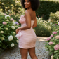 The Rosé Ruffle Mini Dress