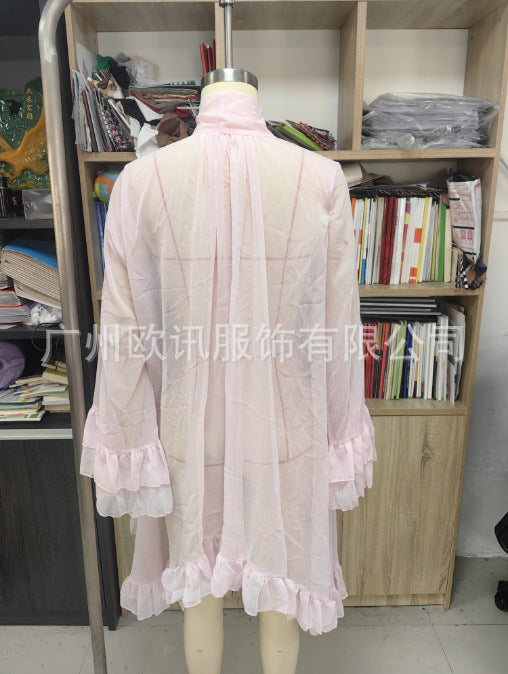 The Noelle Lace Bell-Sleeve Blouse