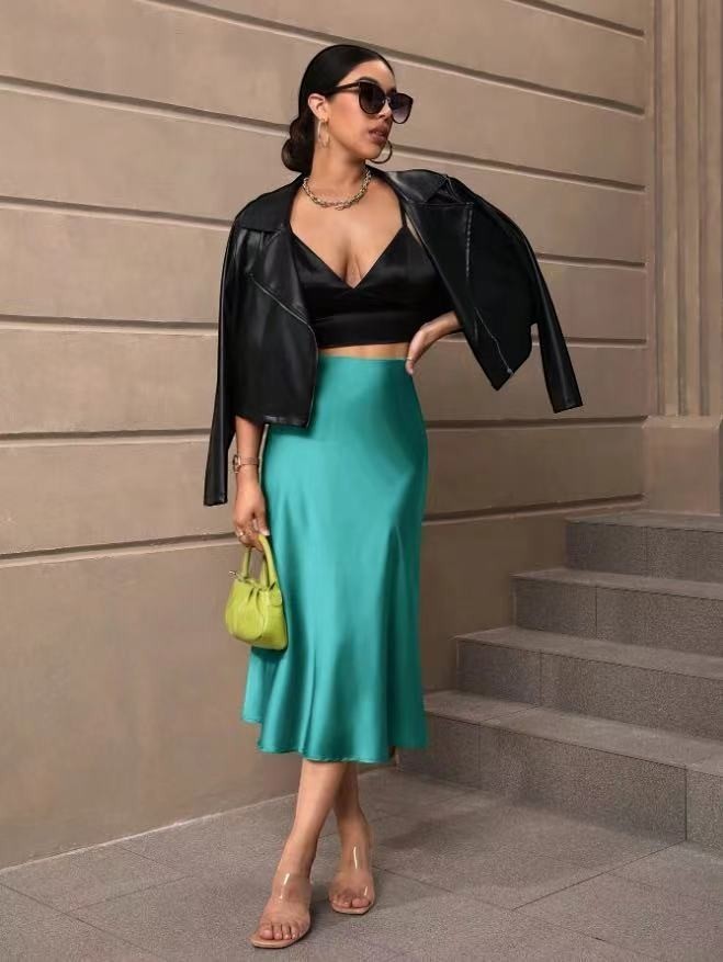 The Valencia Satin Fishtail Skirt