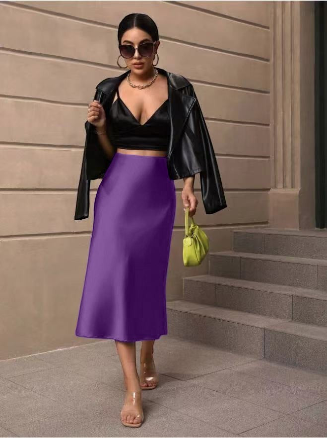 The Valencia Satin Fishtail Skirt