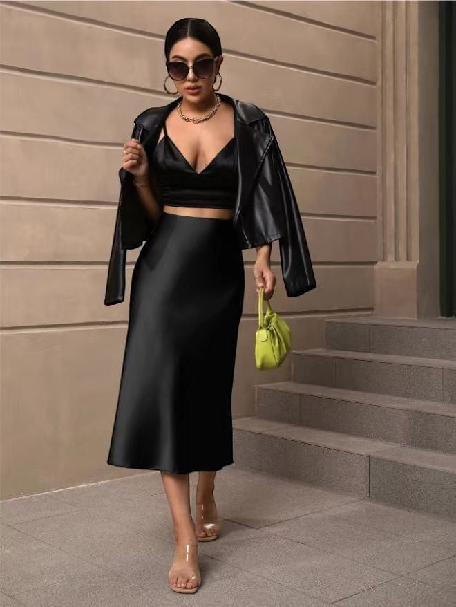 The Valencia Satin Fishtail Skirt