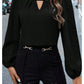 The Camille Pleated Satin Blouse