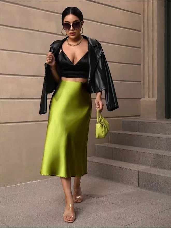 The Valencia Satin Fishtail Skirt
