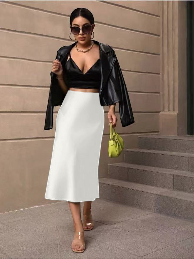 The Valencia Satin Fishtail Skirt