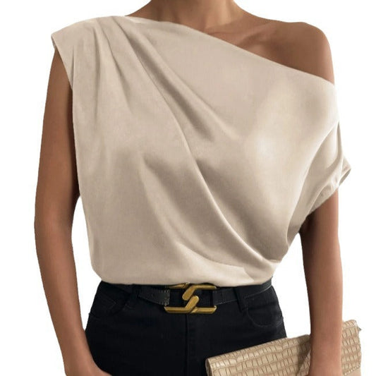 The Amélie Off-Shoulder Satin Top