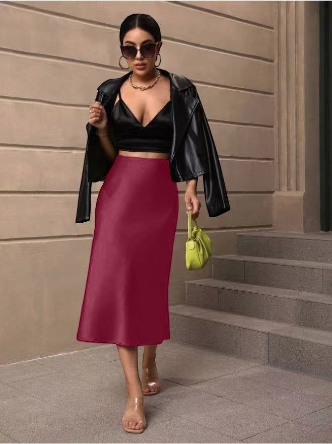 The Valencia Satin Fishtail Skirt