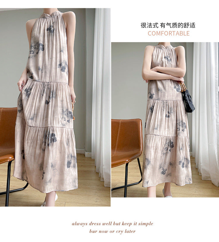 The Selene Silk Halter Dress