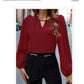 The Camille Pleated Satin Blouse