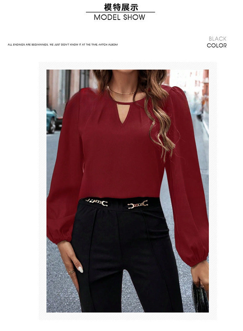 The Camille Pleated Satin Blouse