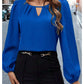 The Camille Pleated Satin Blouse