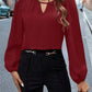The Camille Pleated Satin Blouse
