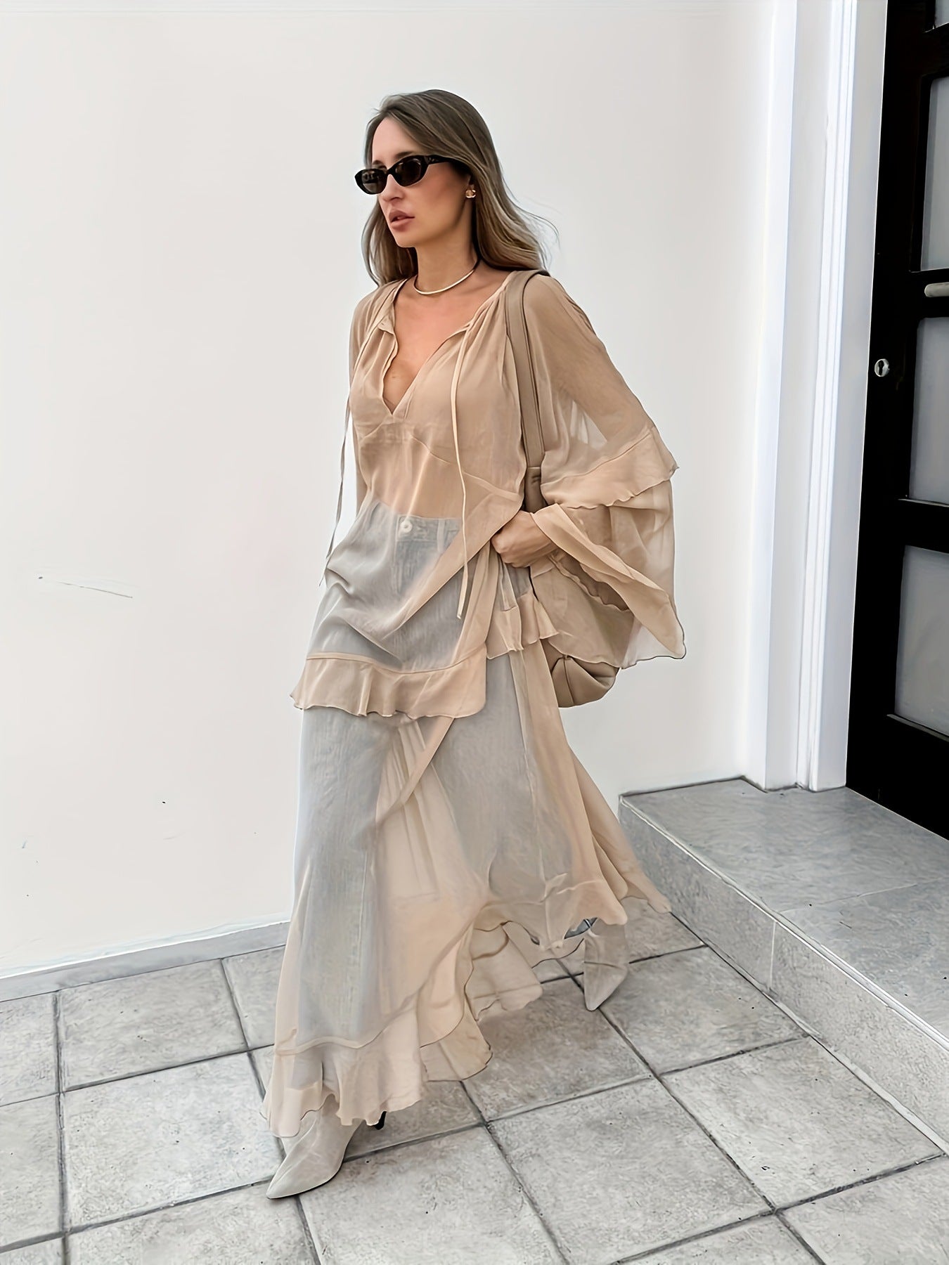 The Marbella Sheer Batwing Cover-Up from the Resort Luxe at Lavishly Me