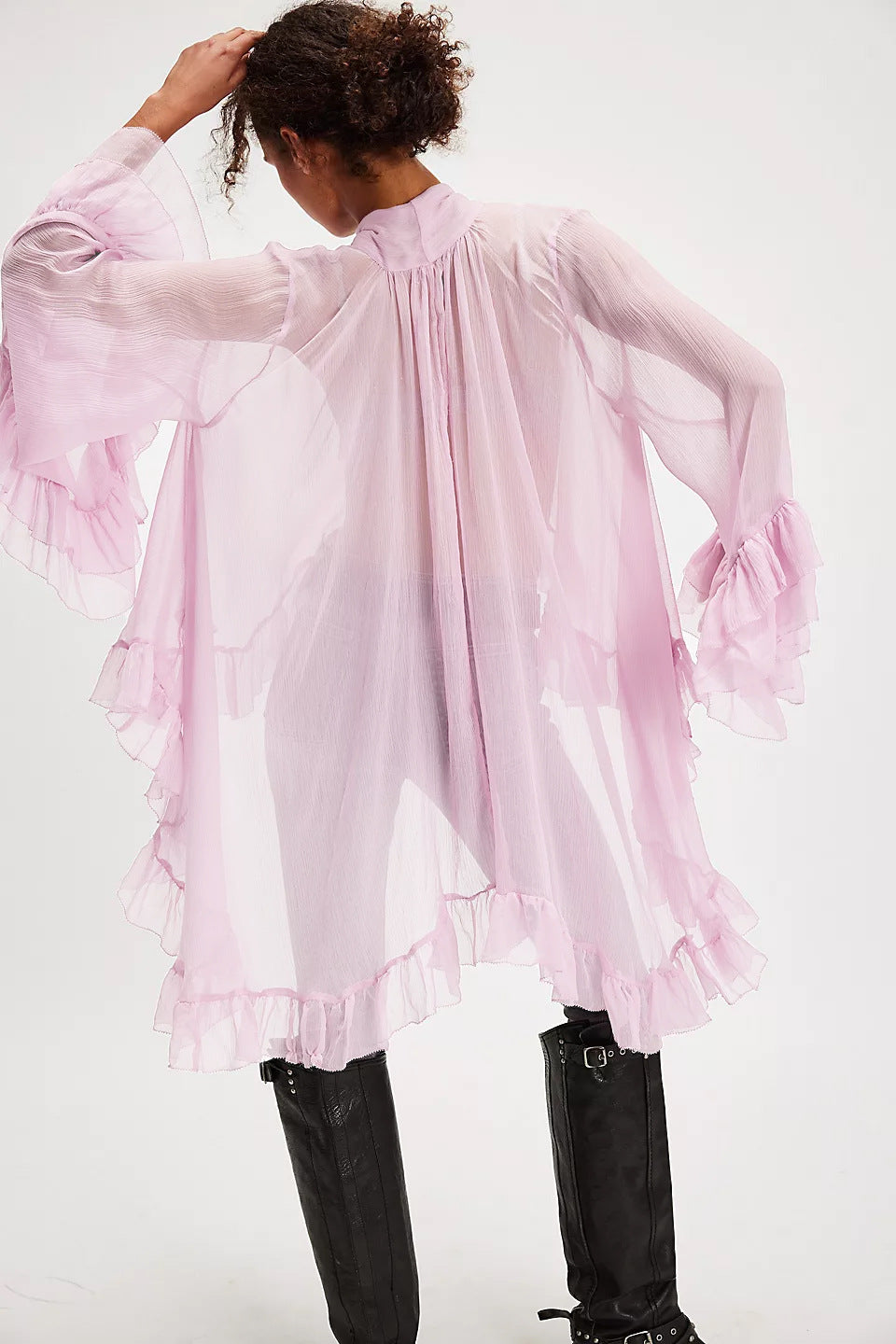 The Noelle Lace Bell-Sleeve Blouse