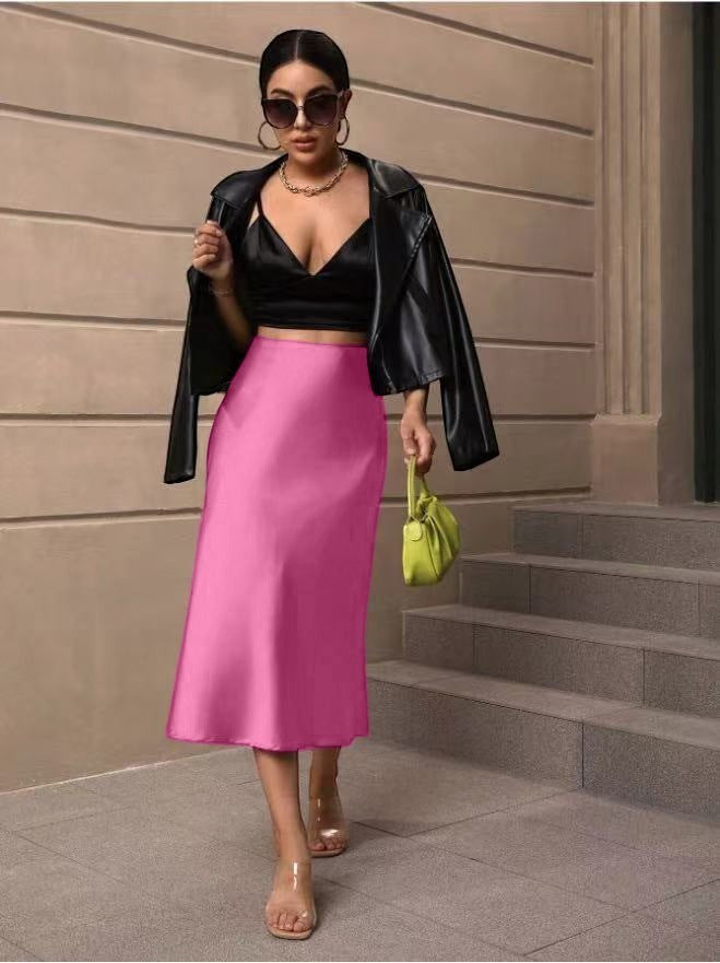 The Valencia Satin Fishtail Skirt
