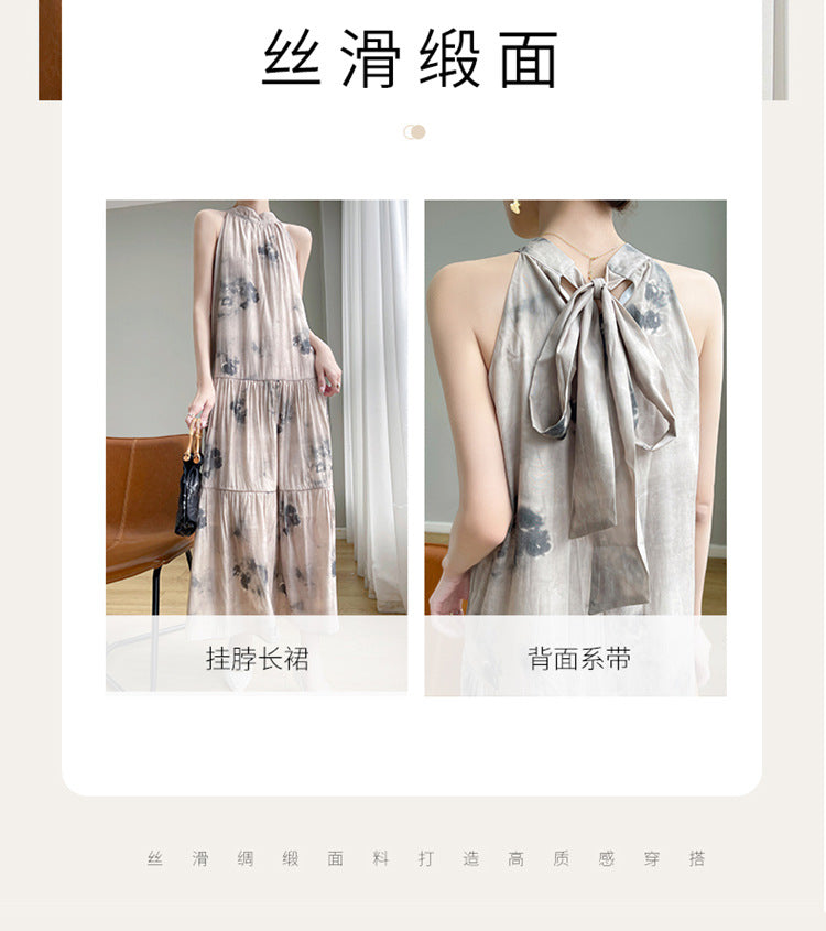 The Selene Silk Halter Dress