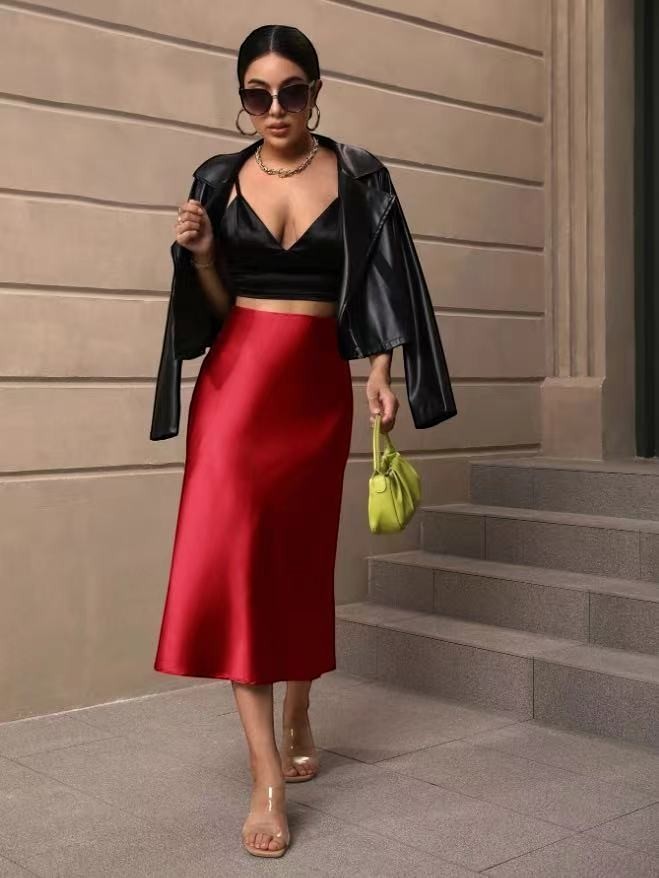 The Valencia Satin Fishtail Skirt
