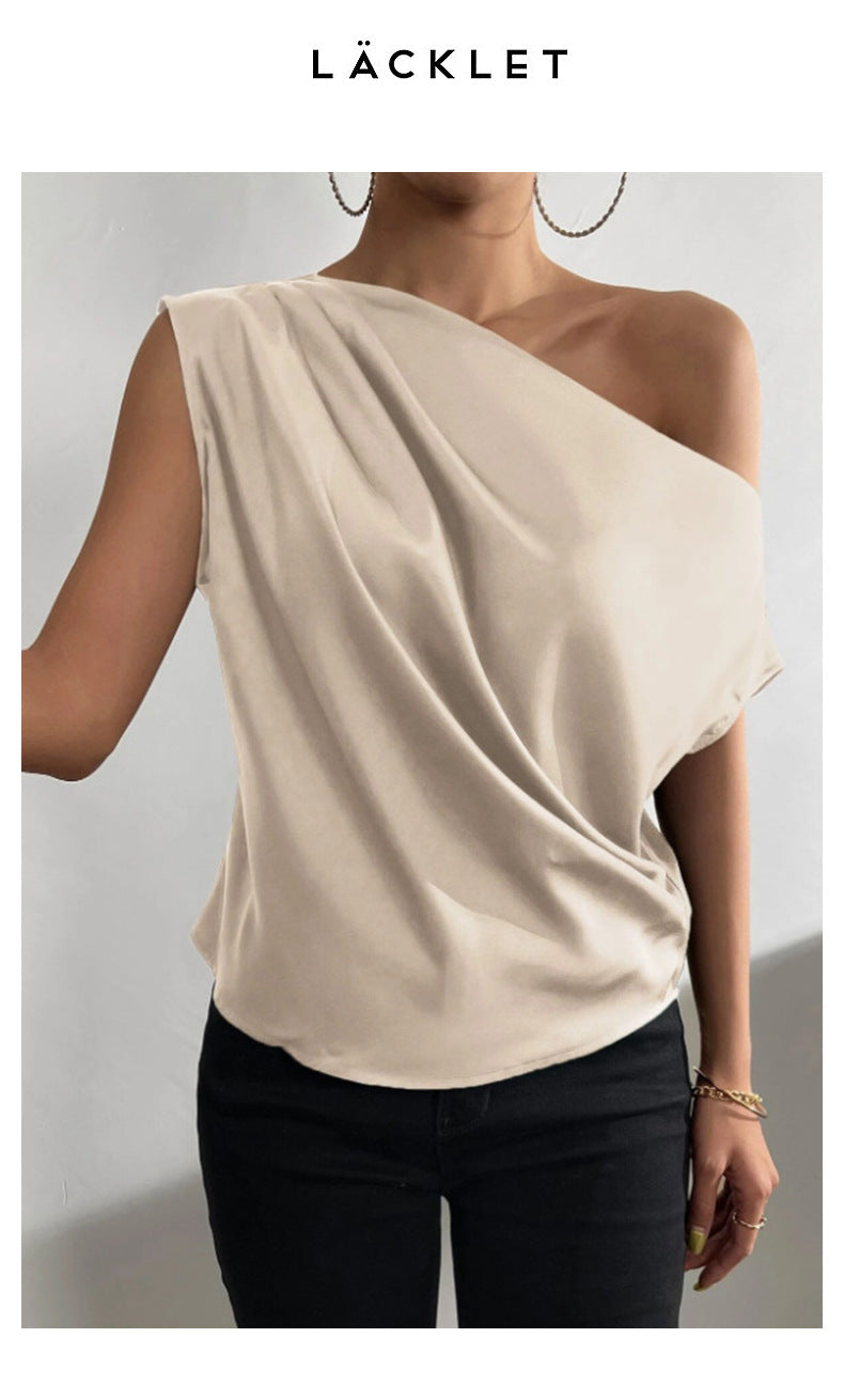 The Amélie Off-Shoulder Satin Top