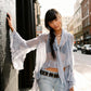 The Noelle Lace Bell-Sleeve Blouse